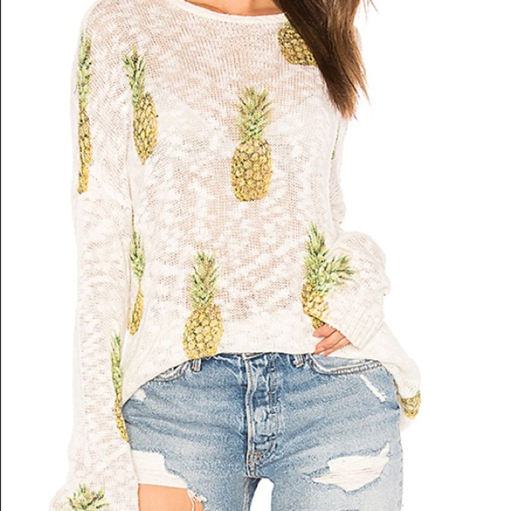 EUC SMYM Pineapple Varsity Sweater - Size Large